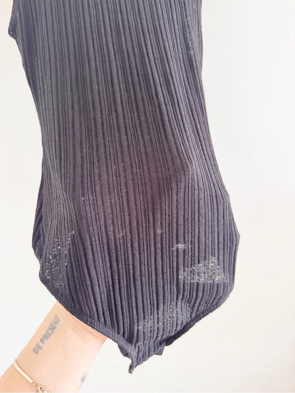 Intimately Free People Sleeveless Black Ribbed Mockneck Bodysuit XS